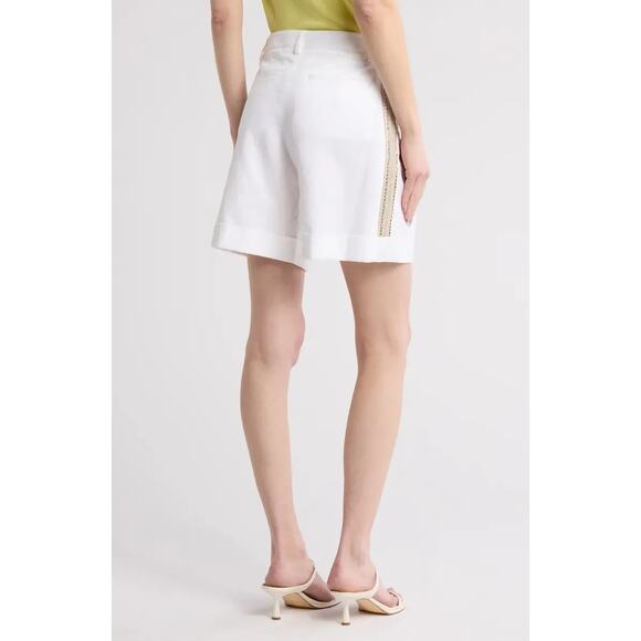 TWP Embellished High Waist Shorts In White Sz 4 - Picture 3 of 9